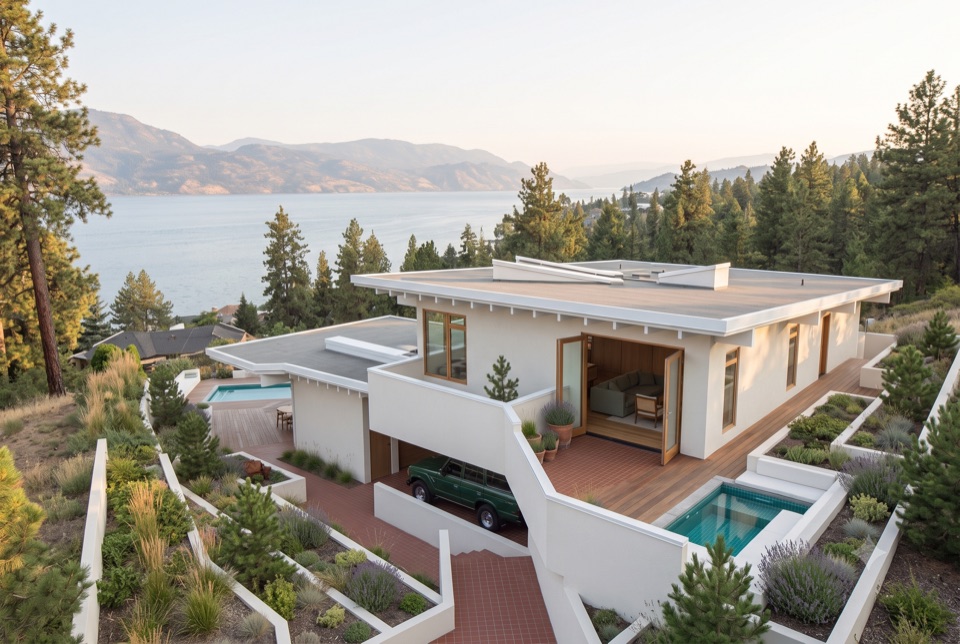 The whole property from above.
