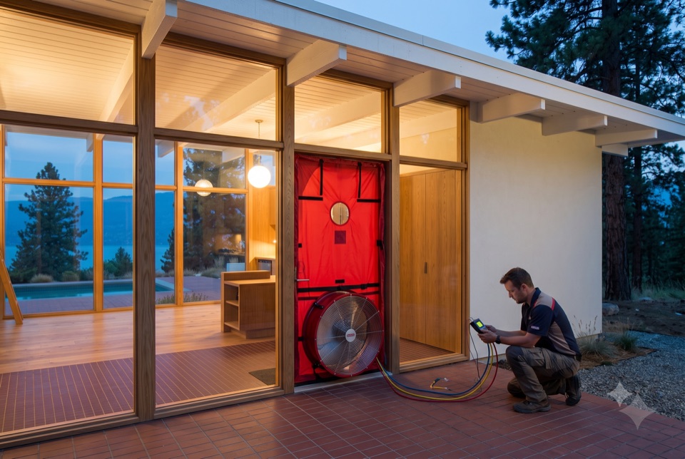 The blower-door test. Proof day.