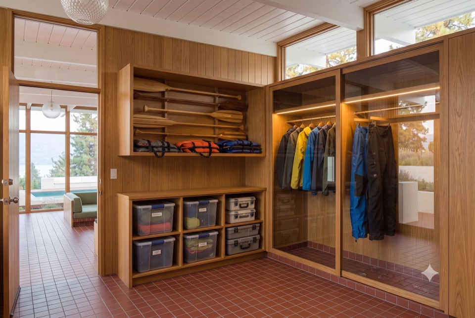 Gear D: seasonal wall + drying closet.