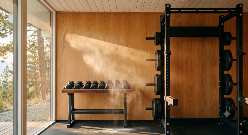 The rack, chalk dust in a sunbeam.