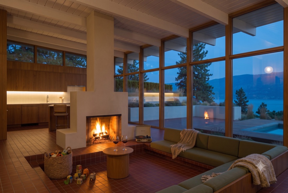 Fire, records, wine.