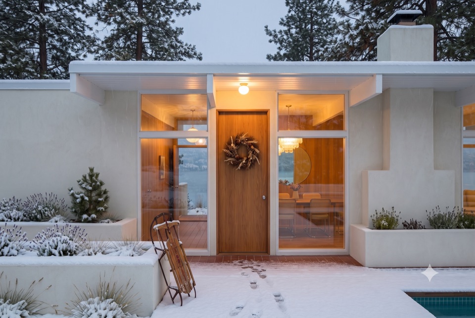 First snow at the door.