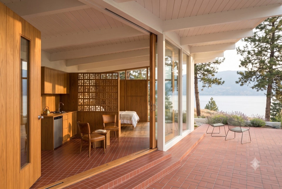 Suite B: garden-level walkout.